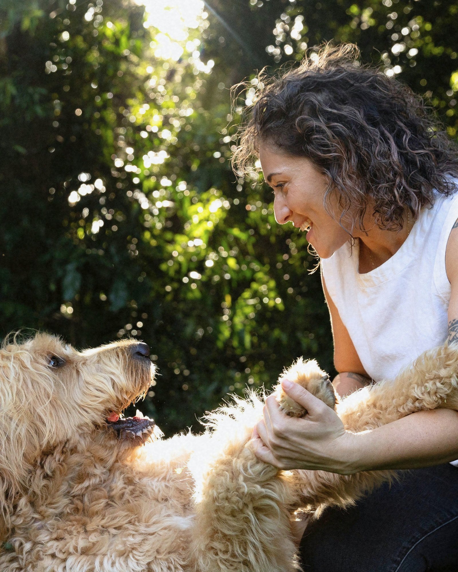 The founder of Bark & Bloom with Monty